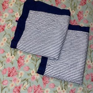 Pair Rachel Ashwell quilted Striped Standard Pillow Shams EUC